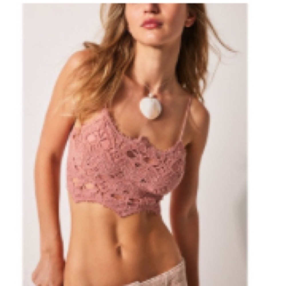 NWT FREE PEOPLE FP One Athena Bralette / Smoke Rose Large